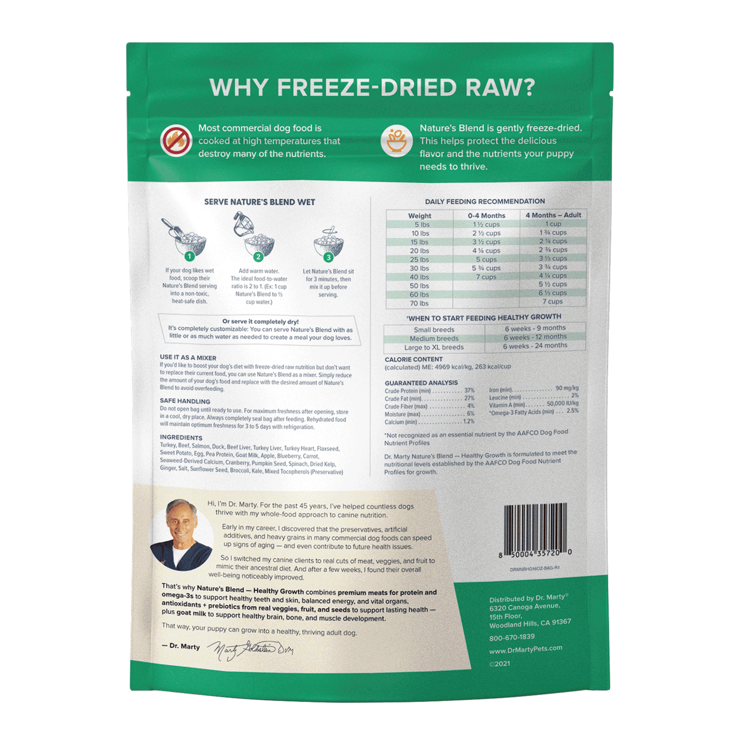 DR. MARTY Nature’s Blend Healthy Growth Freeze Dried Raw Puppy Dog Food