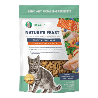 DR. MARTY Nature’s Feast Essential Wellness Fish & Poultry Freeze Dried Raw Cat Food