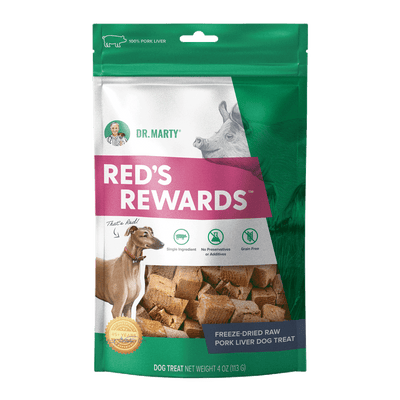 DR. MARTY Red’s Rewards Freeze-Dried Raw Pork Liver Dog Treats