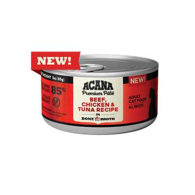 ACANA Premium Pate Beef, Chicken & Tuna Recipe Canned Cat Food