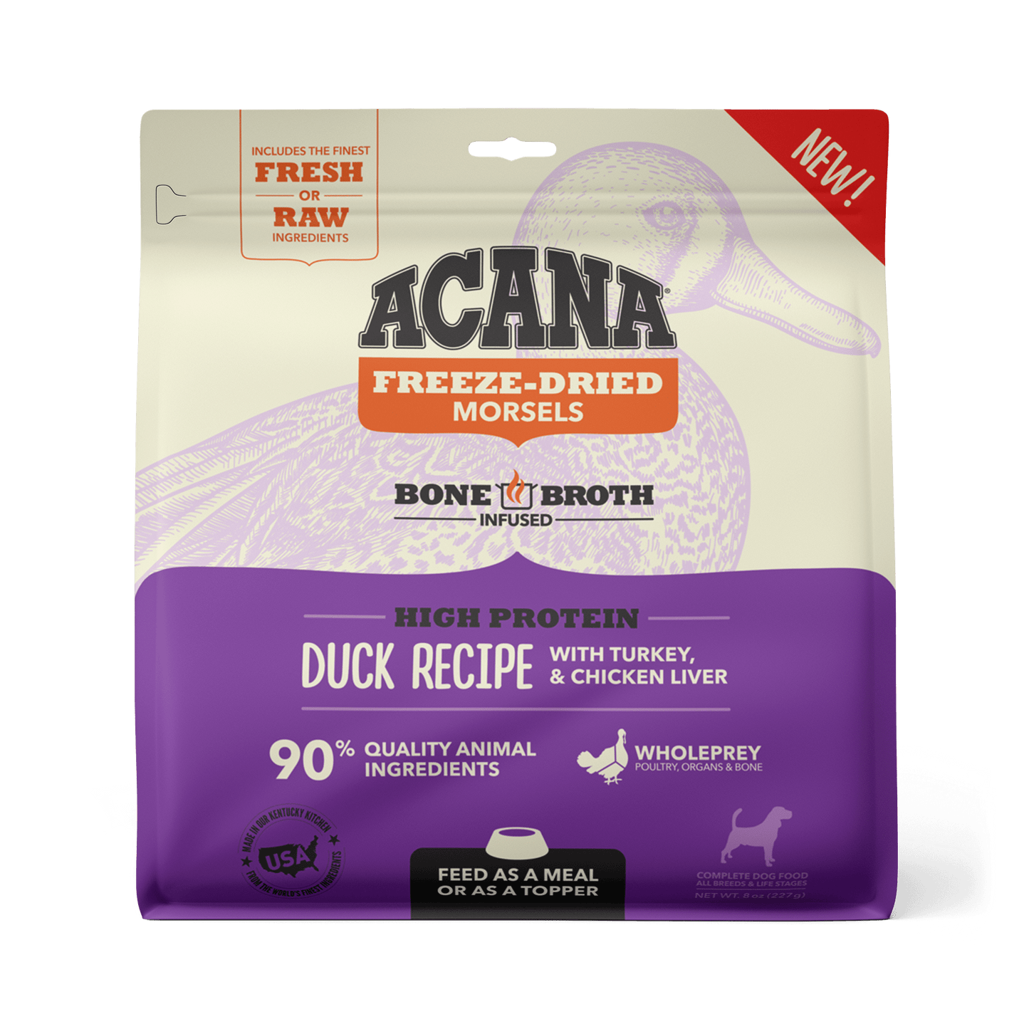 Acana Freeze-Dried Food Duck Recipe Morsels for Dogs
