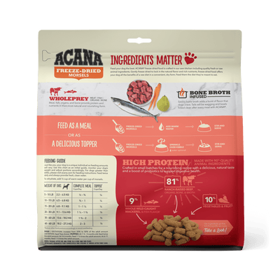 Acana Freeze-Dried Food Ranch-Raised Beef Recipe Morsels for Dogs