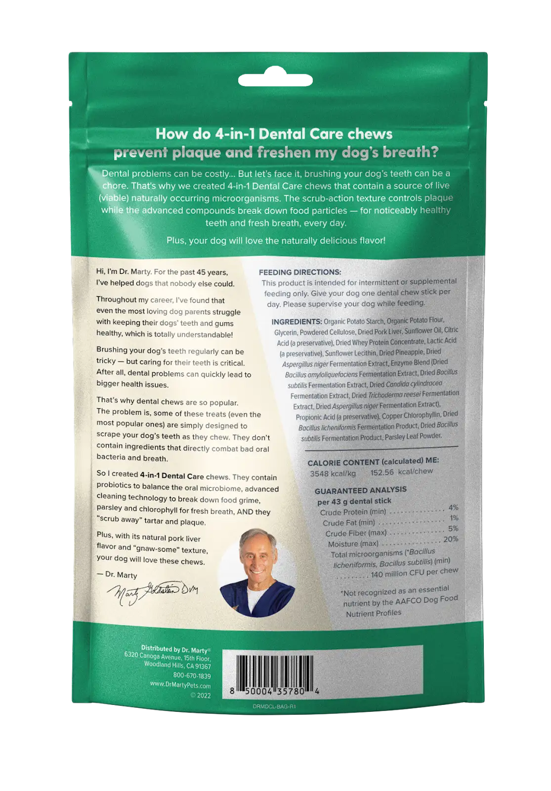 DR. MARTY Better Life Chews 4-in-1 Dental Care Dog Treats