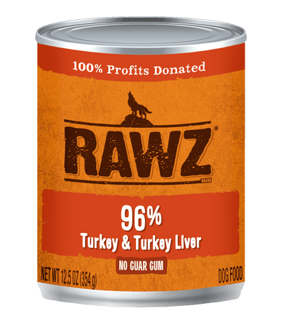 RAWZ® Steam Cooked 96% Lamb & Lamb Liver Recipe, Wet Dog Food, 12.5oz Case of 12