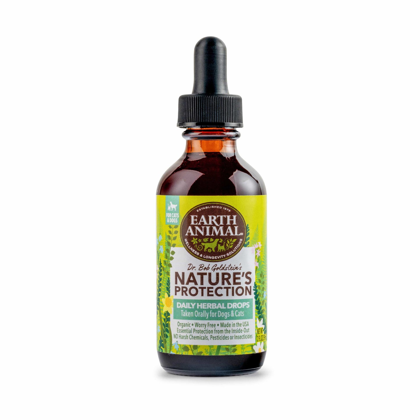 Earth Animal Nature's Protectionâ„?Flea & Tick Herbal Daily Herbal Drops for Dogs and Cats