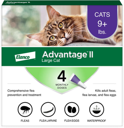 Advantage II - Elanco Flea Treatment For Cats Over 9 lbs, 4-Pack