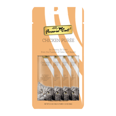 Fussie Cat Chicken Purée 0.5-oz, 4-Pack, Cat Treat