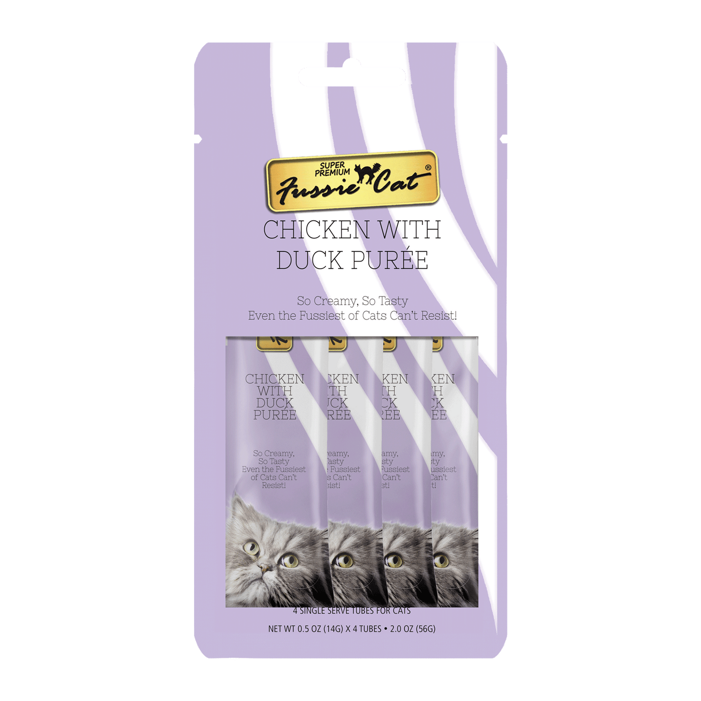 Fussie Cat Chicken With Duck Purée 0.5-oz, 4-Pack, Cat Treat