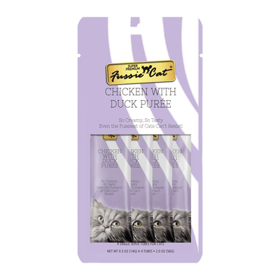 Fussie Cat Chicken With Duck Purée 0.5-oz, 4-Pack, Cat Treat