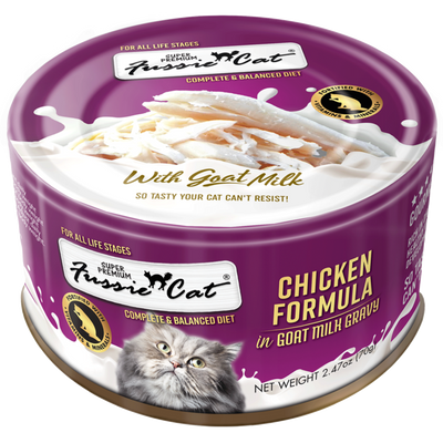 Fussie Cat Chicken Formula In Goat Milk Gravy, Wet Cat Food, 2.47-oz Case Of 24