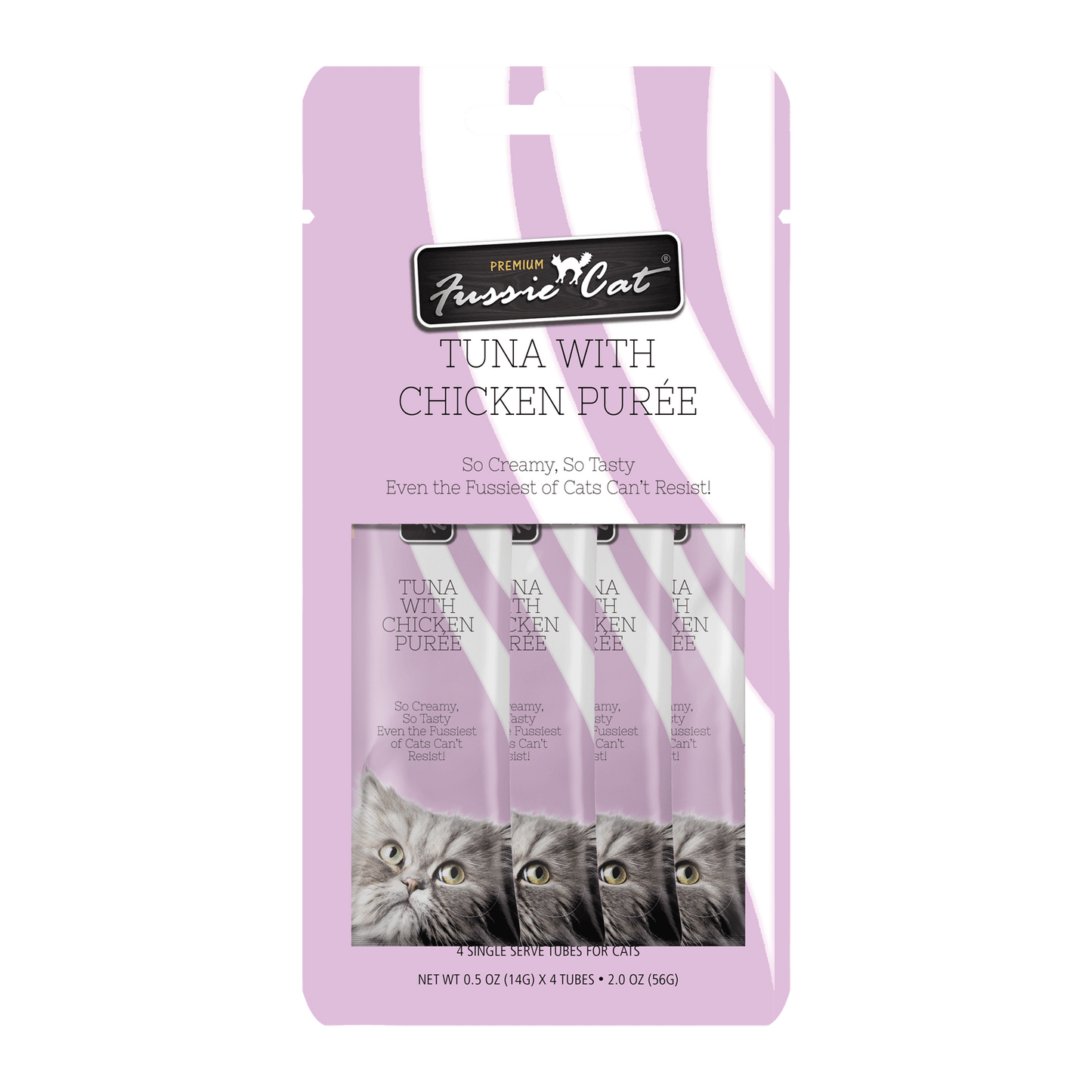 Fussie Cat Tuna With Chicken Purée 0.5-oz, 4-Pack, Cat Treat