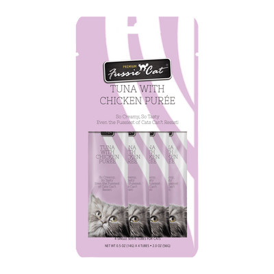 Fussie Cat Tuna With Chicken Purée 0.5-oz, 4-Pack, Cat Treat