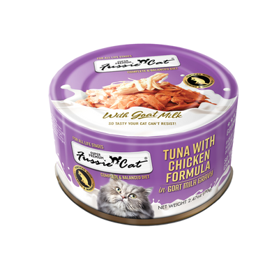 Fussie Cat Tuna With Chicken Formula In Goat Milk Gravy, Wet Cat Food, 2.47-oz Case Of 24