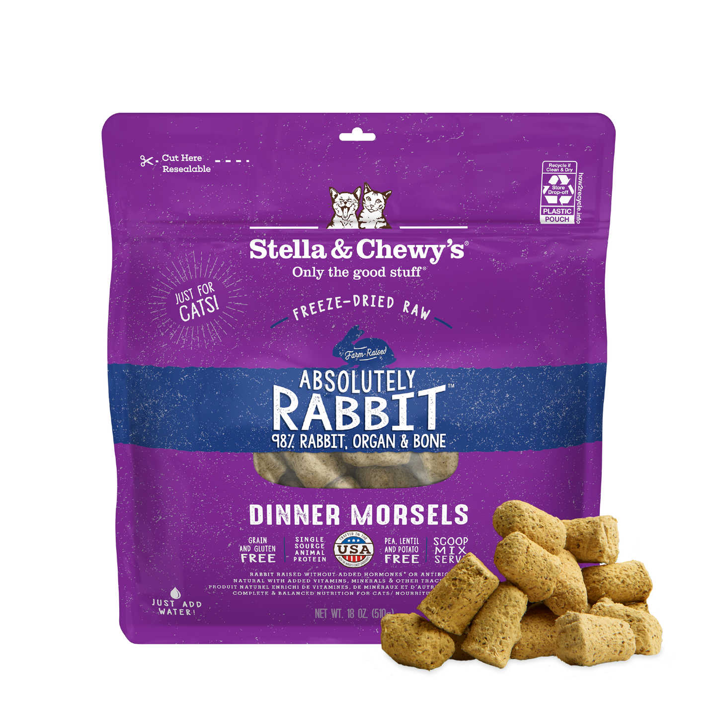 Absolutely Rabbit Freeze-Dried Raw Dinner Morsels