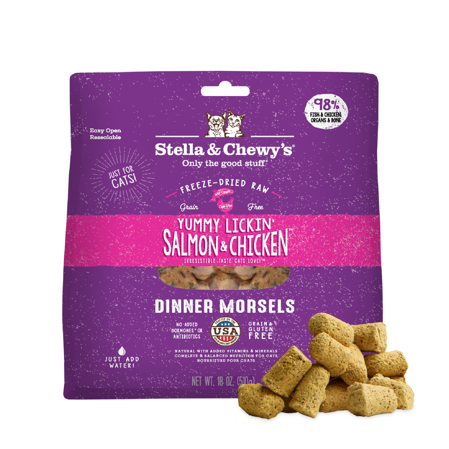 Yummy Lickin’ Salmon & Chicken Freeze-Dried Raw Dinner Morsels
