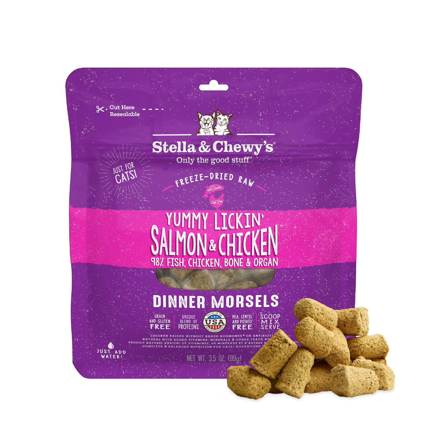 Yummy Lickin’ Salmon & Chicken Freeze-Dried Raw Dinner Morsels
