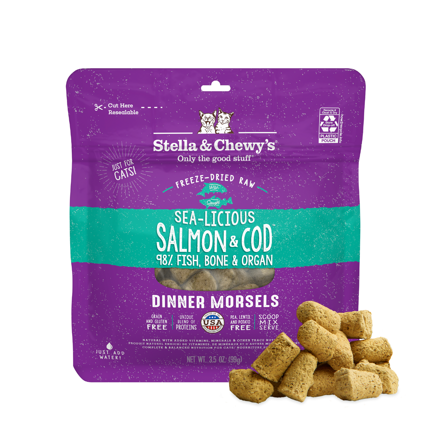 Sea-Licious Salmon & Cod Freeze-Dried Raw Dinner Morsels