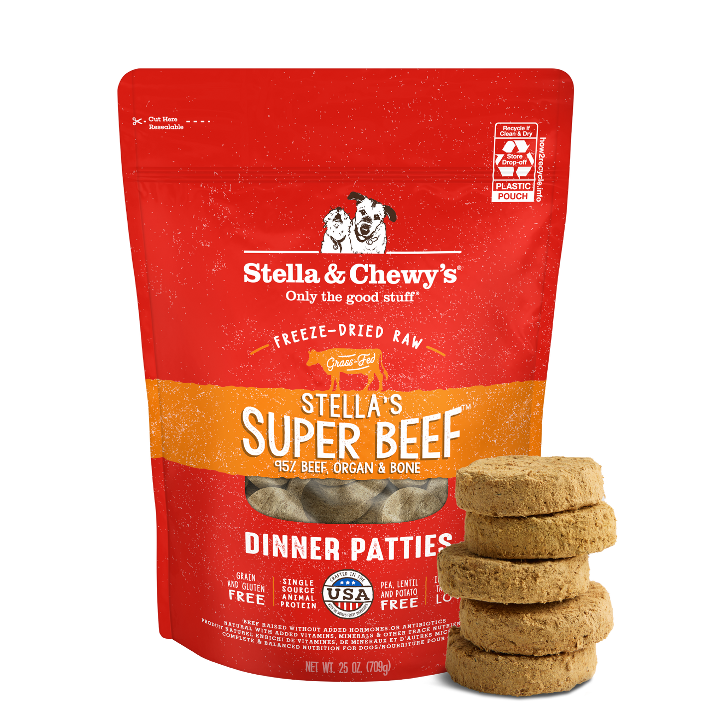 Stella’s Super Beef Freeze-Dried Raw Dinner Patties