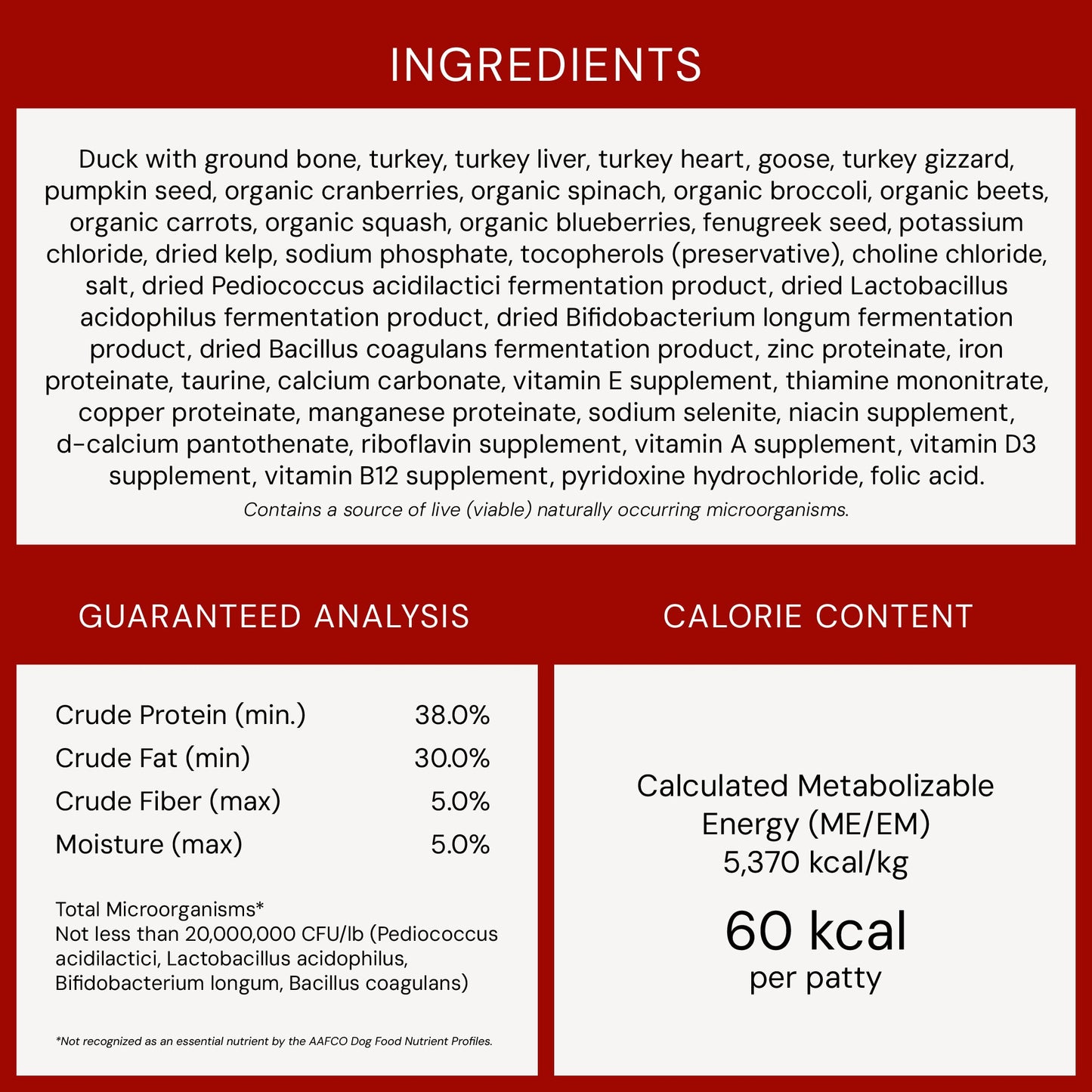 Duck Duck Goose Freeze-Dried Raw Dinner Patties