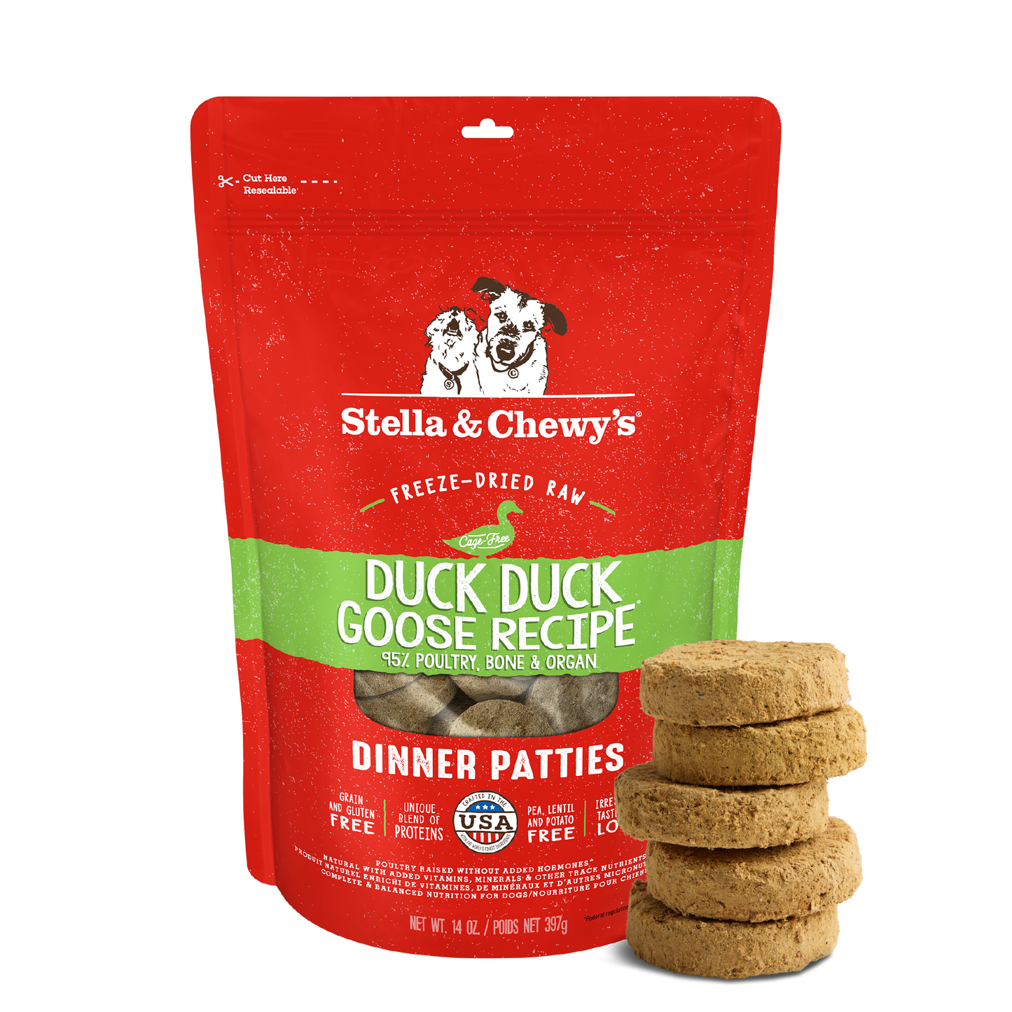 Duck Duck Goose Freeze-Dried Raw Dinner Patties