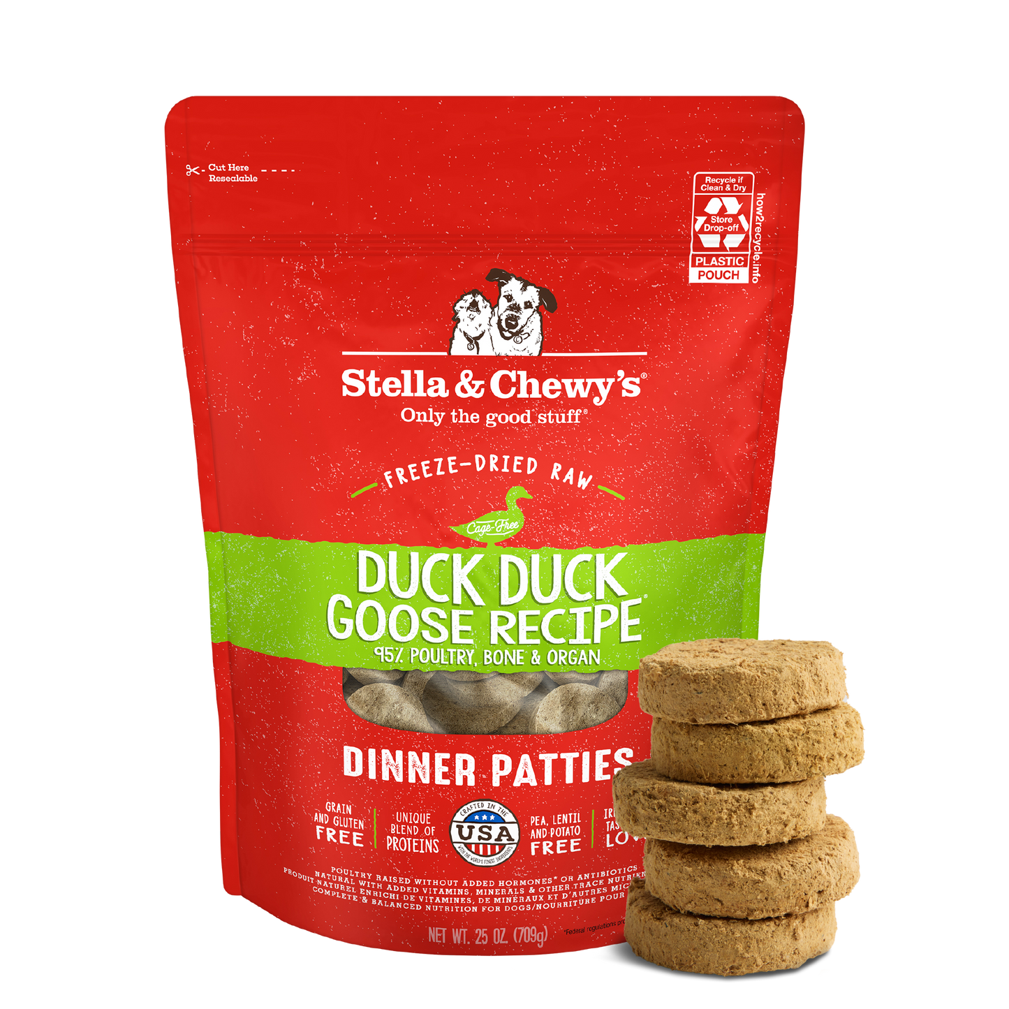 Duck Duck Goose Freeze-Dried Raw Dinner Patties