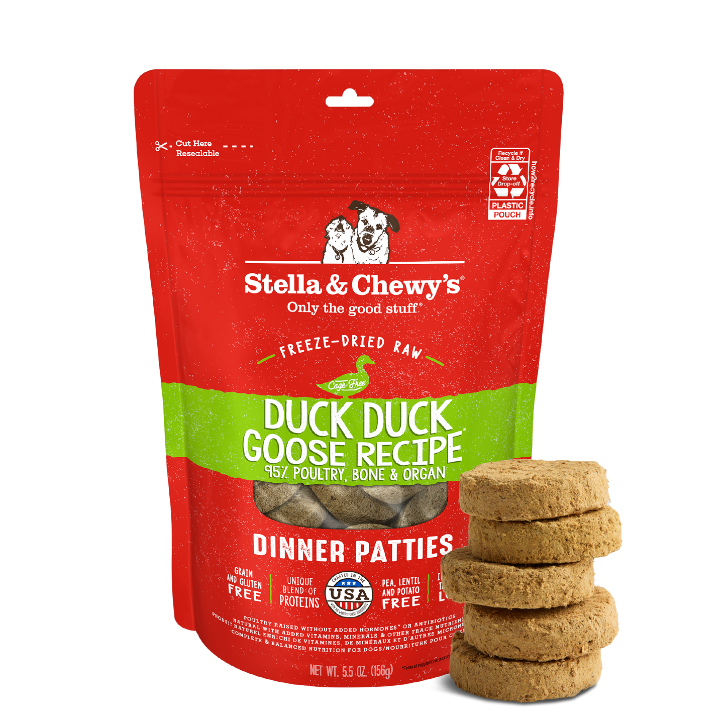 Duck Duck Goose Freeze-Dried Raw Dinner Patties