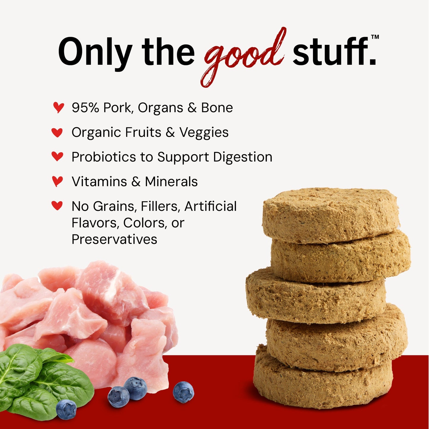 Purely Pork Freeze-Dried Raw Dinner Patties