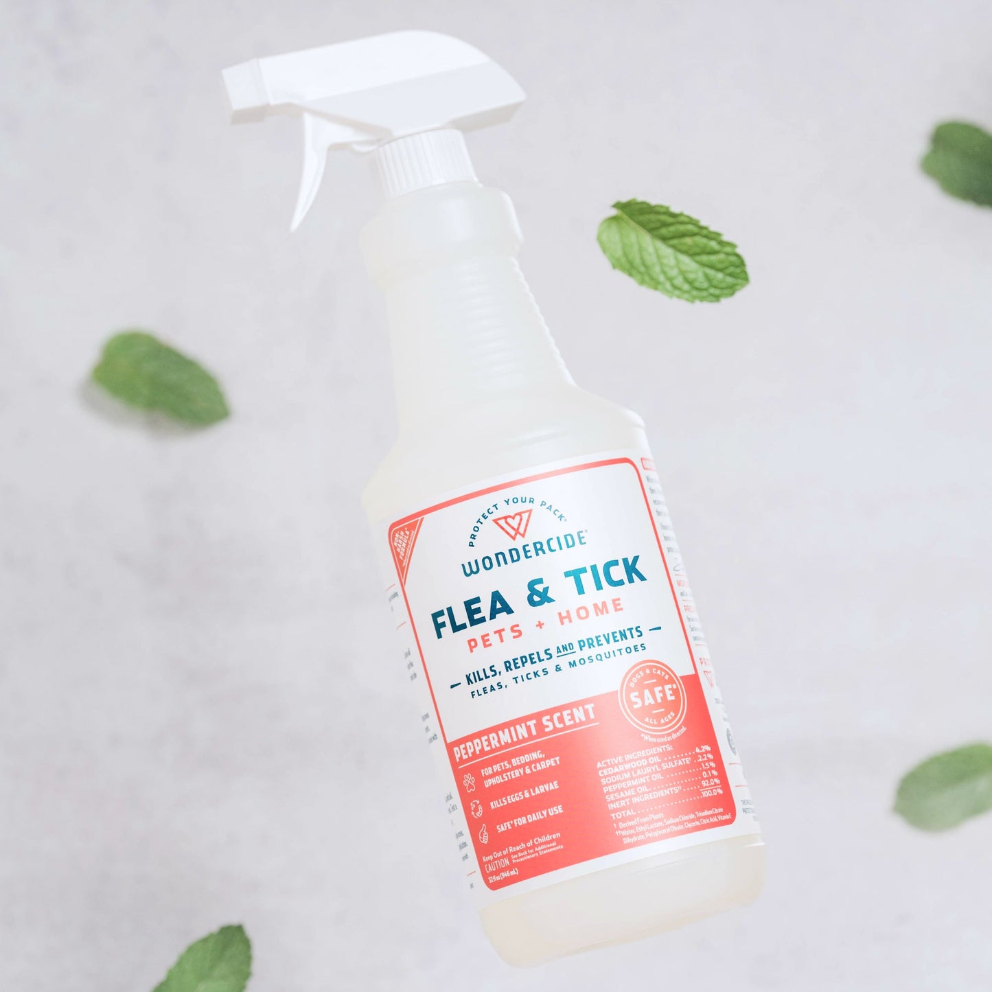 Wondercide Peppermint Flea & Tick Spray for Pets + Home with Natural Essential Oils