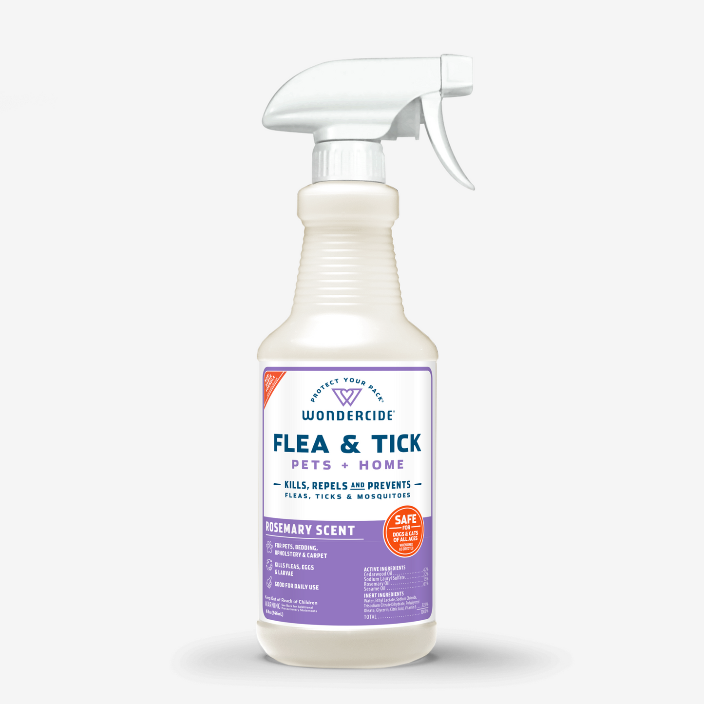 Wondercide Rosemary Flea & Tick Spray for Pets + Home with Natural Essential Oils