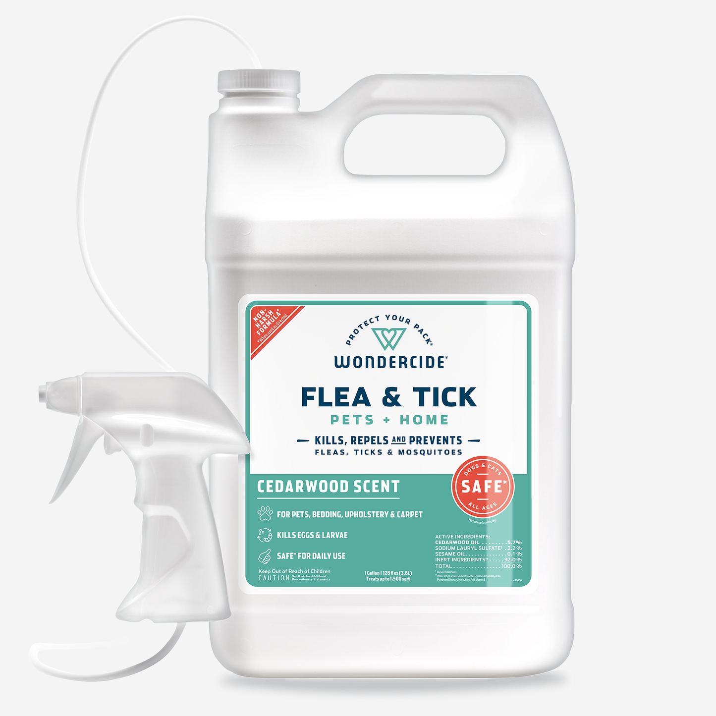 Wondercide 128 oz. Cedarwood Flea & Tick Spray for Pets + Home with Natural Essential Oils