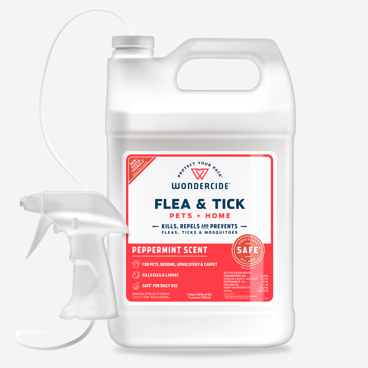Wondercide 128 oz. Peppermint Flea & Tick Spray for Pets + Home with Natural Essential Oils