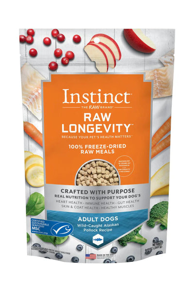 Instinct Raw Longevity Adult Freeze-Dried Pollock Bites, Dog Food