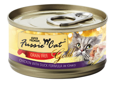 Fussie Cat Gold Chicken, Duck, & Gravy Wet Cat Food, Case of 24