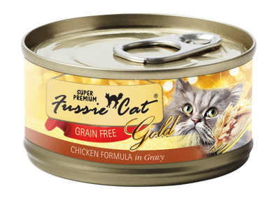 Fussie Cat Gold Chicken & Gravy Wet Cat Food, Case of 24