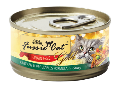 Fussie Cat Gold Chicken, Vegetables & Gravy Wet Cat Food, Case of 24