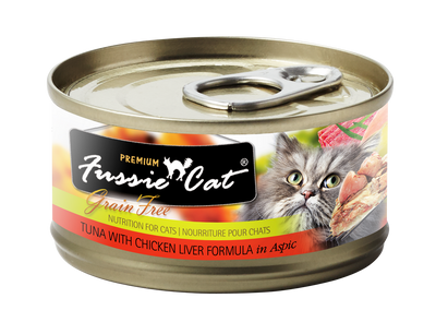 Fussie Cat Tuna, Chicken & Liver Wet Cat Food, 2.82-oz, Case of 24