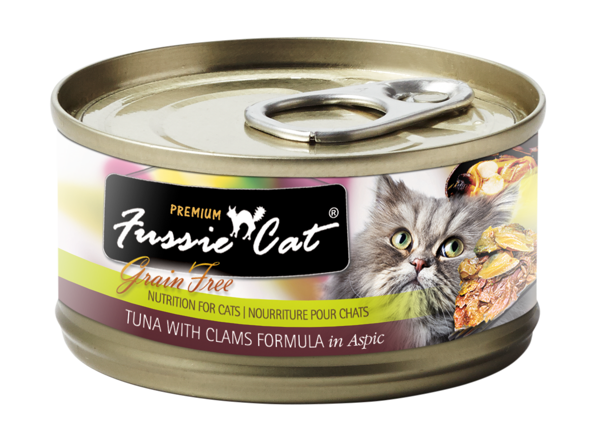 Fussie Cat Tuna & Clams Wet Cat Food, 2.82-oz, Case of 24