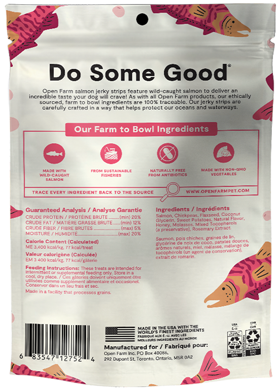Open Farm Grain-Free Wild-Caught Salmon Jerky Strips