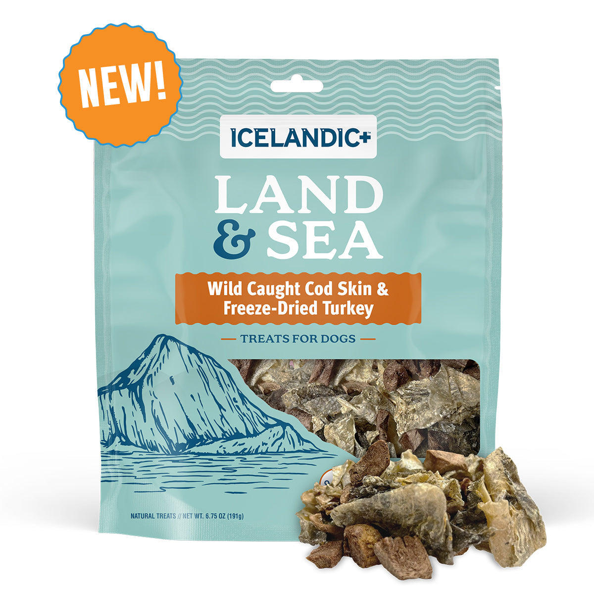 Land & Sea Cod Skin & Freeze-Dried Turkey Treats for Dogs