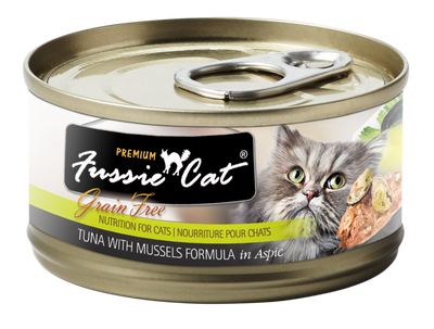 Fussie Cat Tuna & Mussels Wet Cat Food, Case of 24