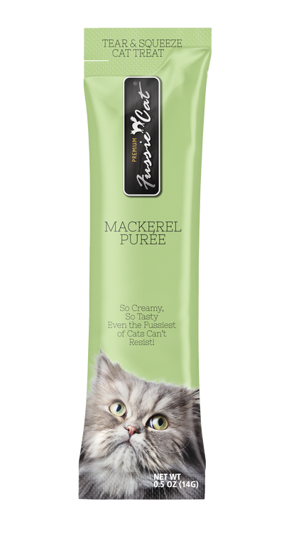 Fussie Cat Mackerel Purée 0.5-oz, 4-Pack, Cat Treat