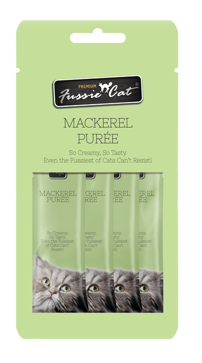 Fussie Cat Mackerel Purée 0.5-oz, 4-Pack, Cat Treat