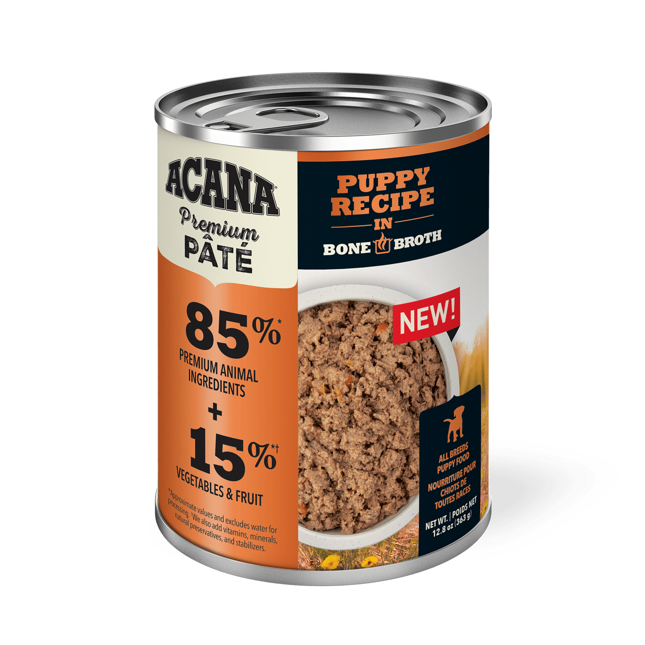 Acana Premium Puppy Recipe Grain Free Pate in Bone Broth for Dogs