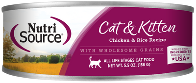 NutriSource Chicken & Rice Formula Canned Cat Food