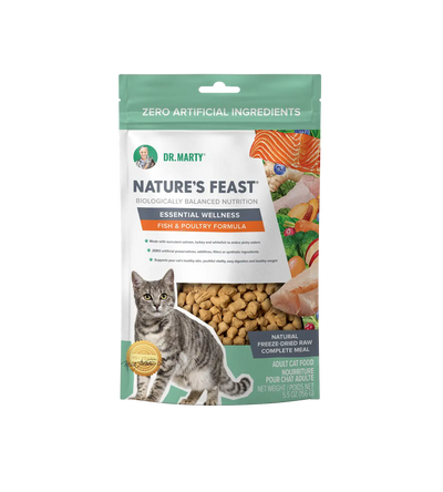 DR. MARTY Nature’s Feast Essential Wellness Fish & Poultry Freeze Dried Raw Cat Food