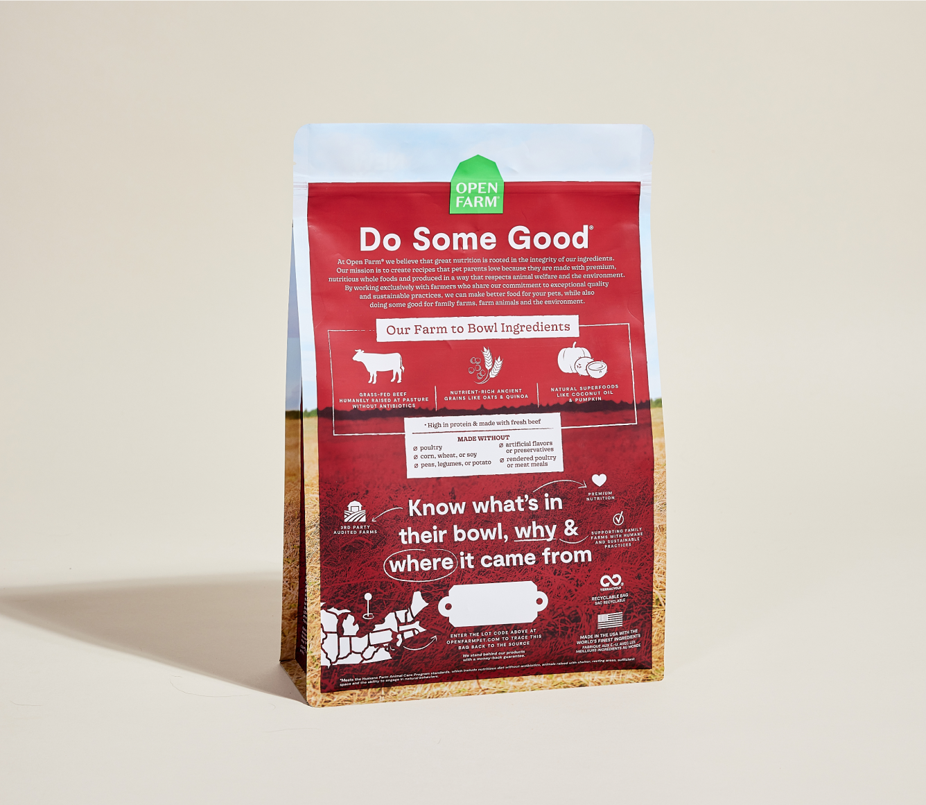 Open Farm Grass-Fed Beef & Ancient Grains Dog Kibble