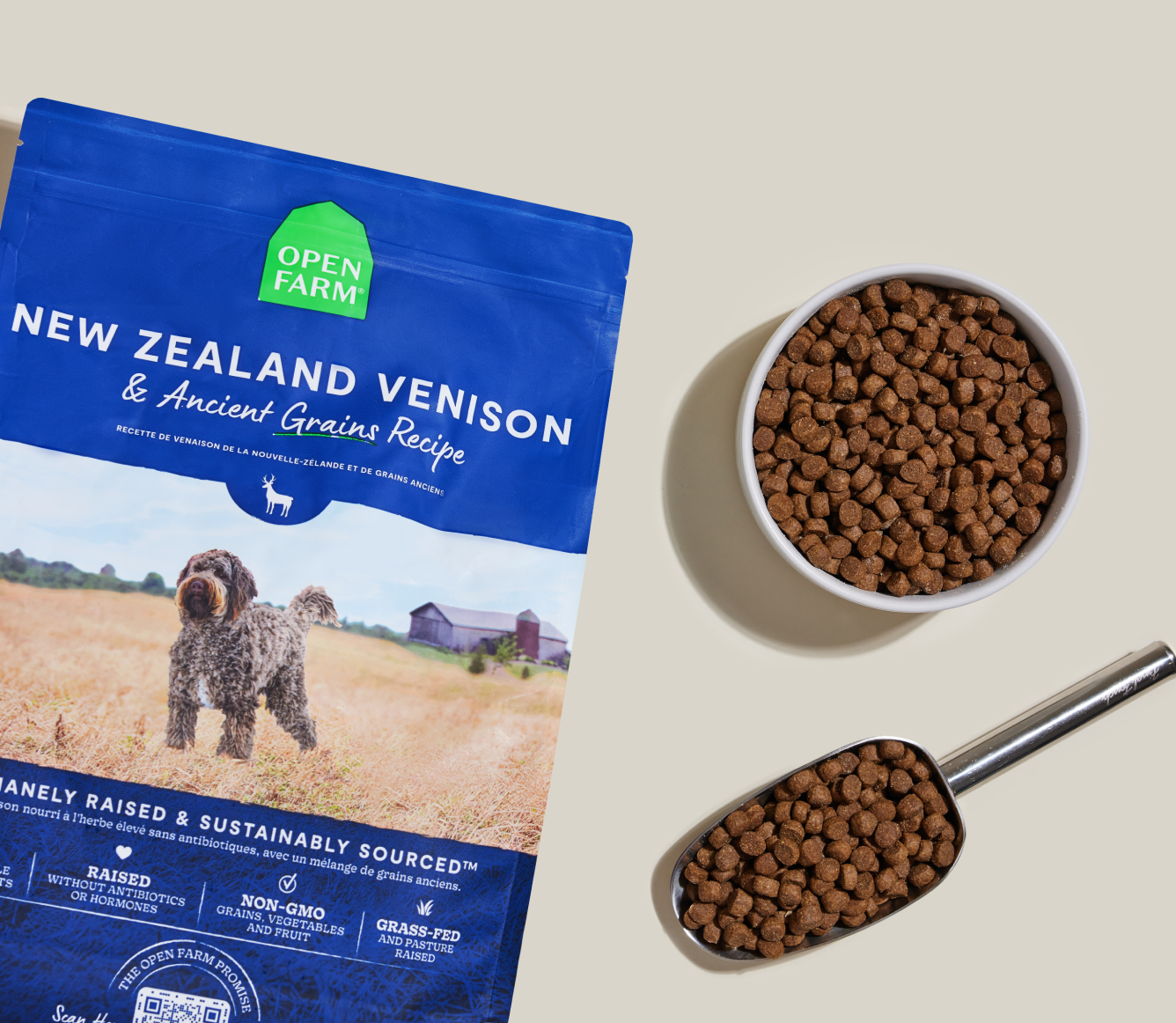 Open Farm New Zealand Venison & Ancient Grains Dog Kibble