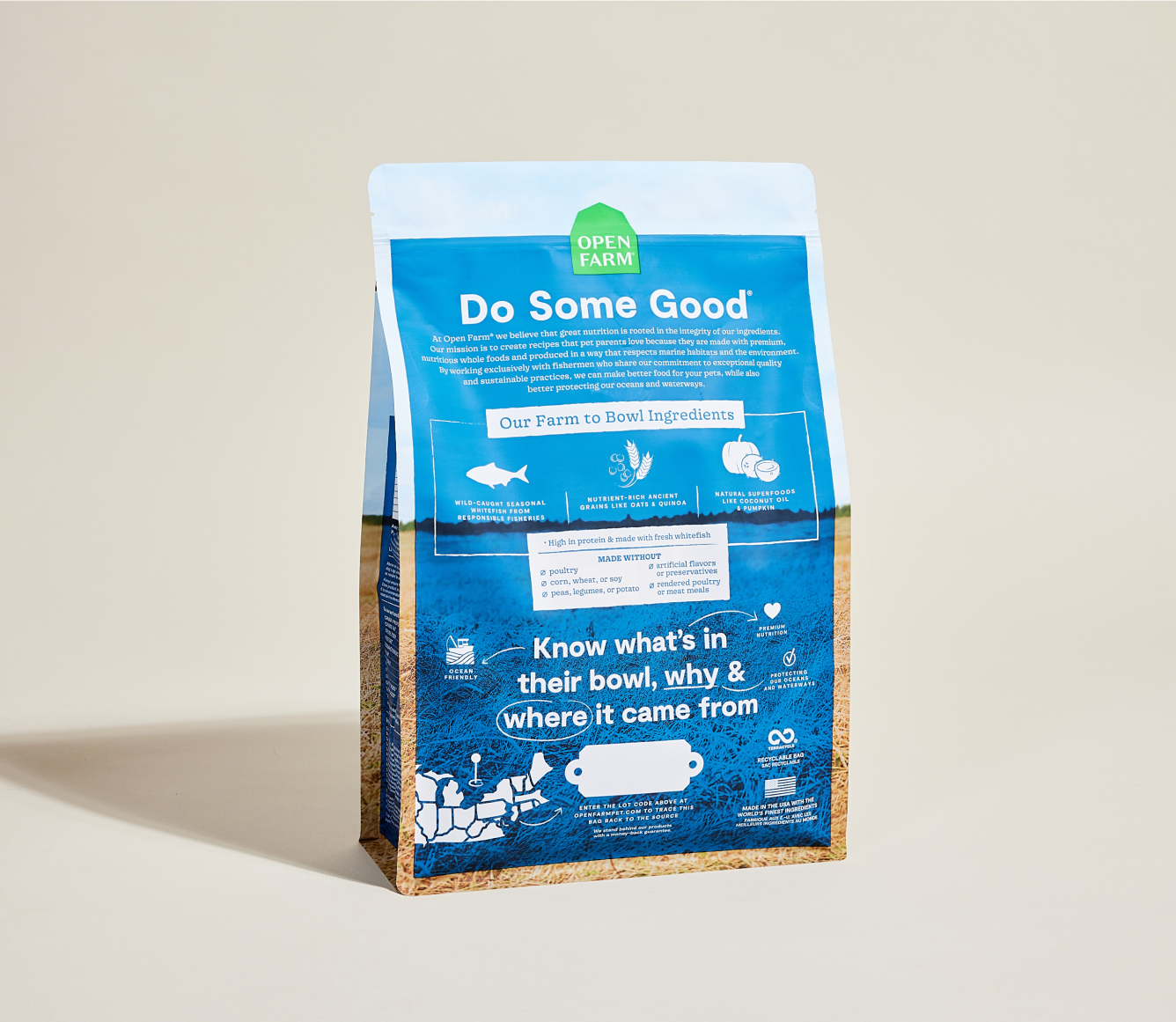 Open Farm Whitefish & Ancient Grains Dog Kibble