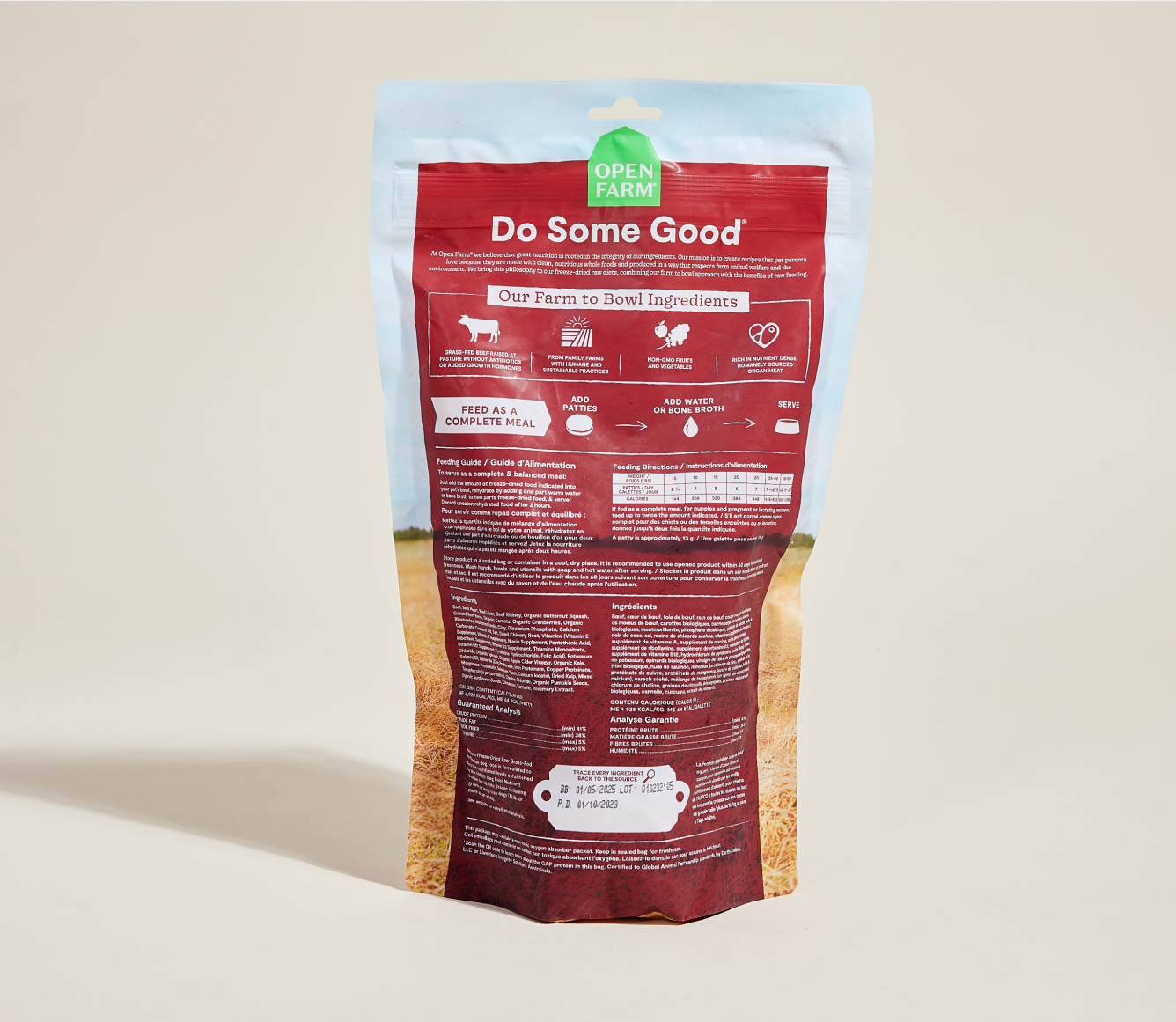 Open Farm Grass-Fed Beef Freeze Dried Raw Patties for Dogs