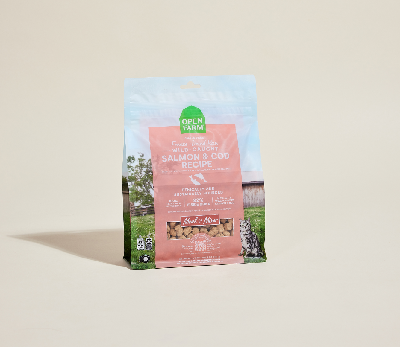 Open Farm Pet Wild-Caught Salmon & Cod Freeze Dried Raw Morsels for Cats